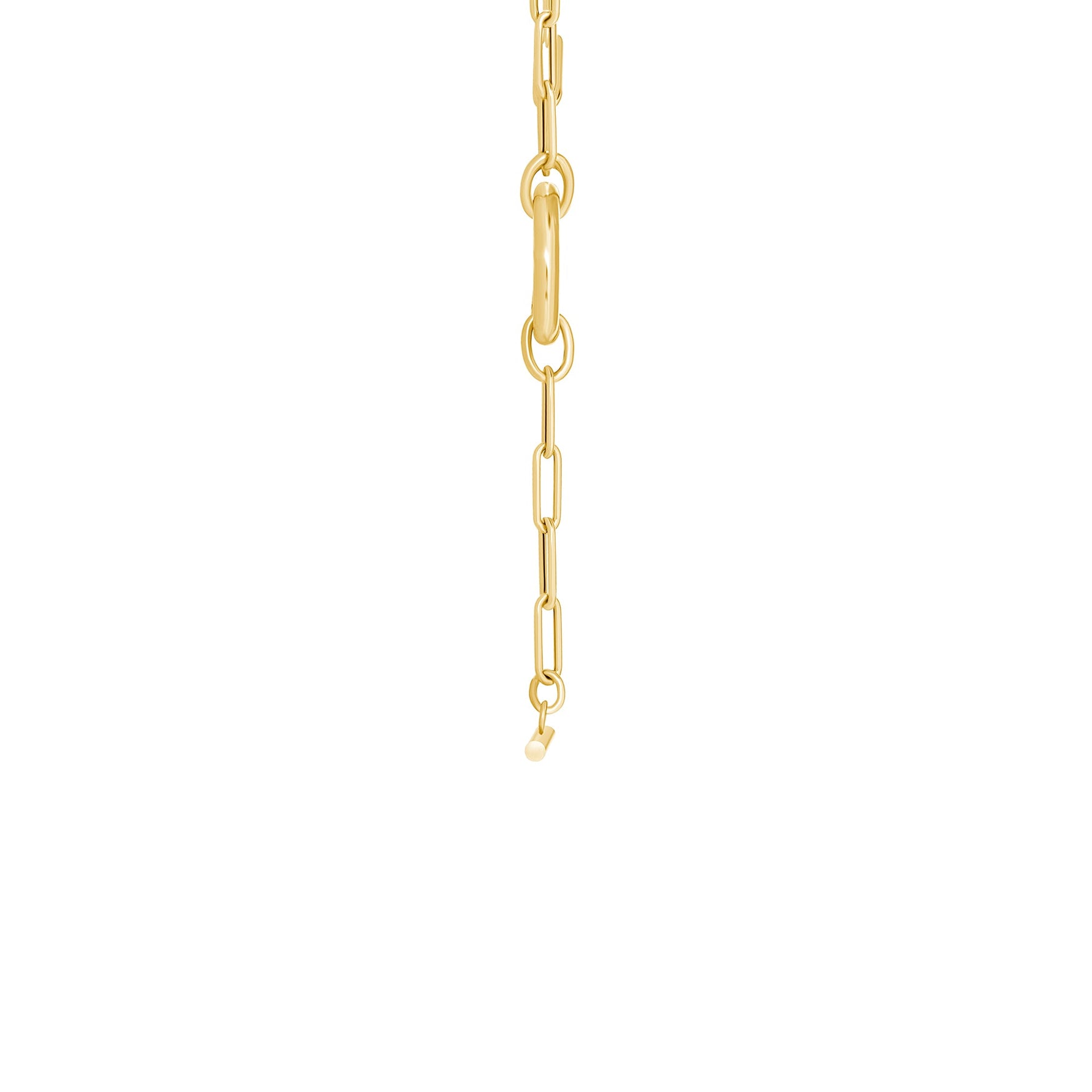 14K Gold Paperclip Link Toggle Lariat Necklace Necklace   - Abtin & Co.