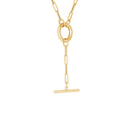 14K Gold Paperclip Link Toggle Lariat Necklace Necklace   - Abtin & Co.
