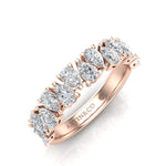14K Gold Pear Cut Halfway Alternate Modern Prong Set Lab Grown Diamond Wedding Band Ring Pear Cut ABB-431.1-LGD-43  - Abtin & Co.