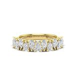 14K Gold Pear Cut Halfway Alternate Modern Prong Set Lab Grown Diamond Wedding Band Ring Pear Cut ABB-431.1-LGD-1  - Abtin & Co.