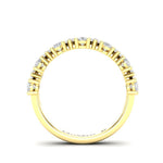 14K Gold Pear Cut Halfway Alternate Modern Prong Set Lab Grown Diamond Wedding Band Ring Pear Cut ABB-431.1-LGD-22  - Abtin & Co.