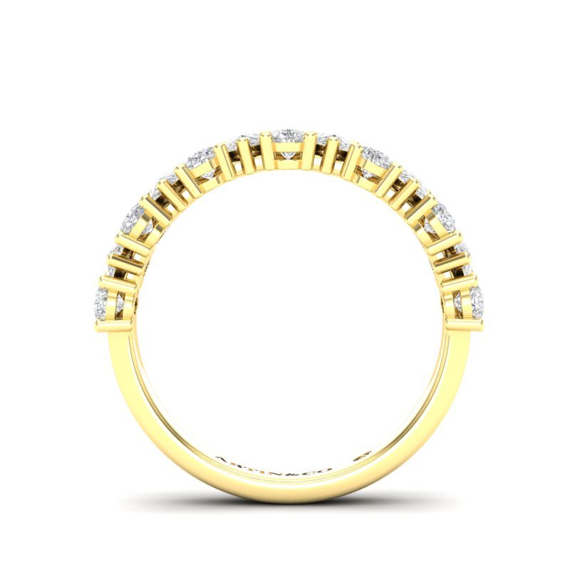 14K Gold Pear Cut Halfway Alternate Modern Prong Set Lab Grown Diamond Wedding Band Ring Pear Cut ABB-431.1-LGD-22  - Abtin & Co.