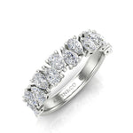14K Gold Pear Cut Halfway Alternate Modern Prong Set Lab Grown Diamond Wedding Band Ring Pear Cut ABB-431.1-LGD-1  - Abtin & Co.