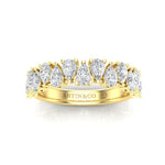 14K Gold Pear Cut Halfway Alternate Modern Prong Set Lab Grown Diamond Wedding Band Ring Pear Cut ABB-431.1-LGD-22  - Abtin & Co.
