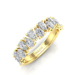 14K Gold Pear Cut Halfway Alternate Modern Prong Set Lab Grown Diamond Wedding Band Ring Pear Cut ABB-431.1-LGD-22  - Abtin & Co.