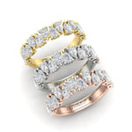 14K Gold Pear Cut Halfway Alternate Modern Prong Set Lab Grown Diamond Wedding Band Ring Pear Cut ABB-431.1-LGD-43  - Abtin & Co.