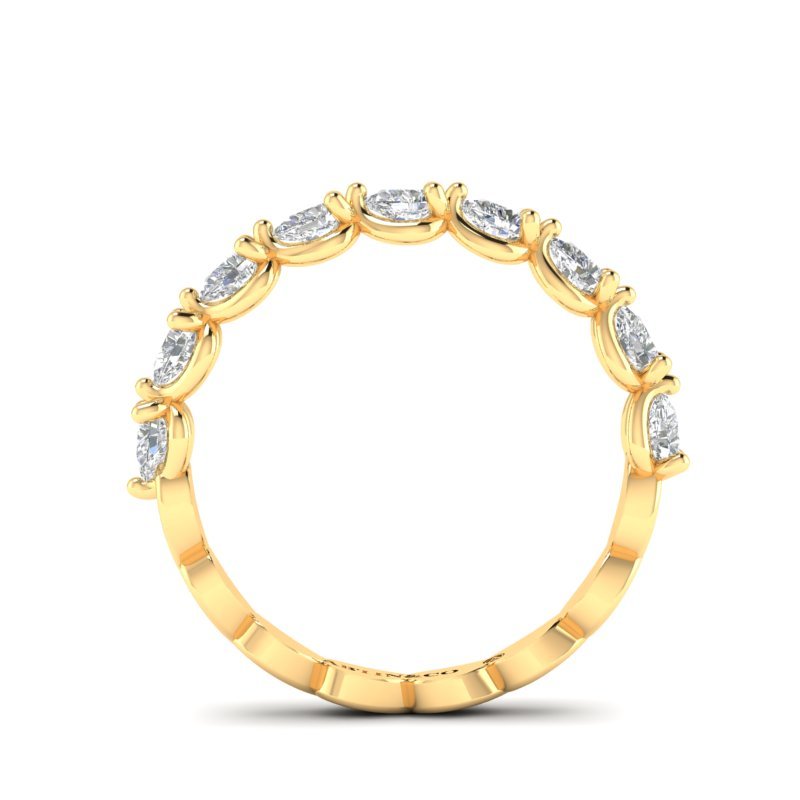 14K Gold Pear Cut Halfway East West Eternity Modern Prong Set Lab Grown Diamond Wedding Band Ring Pear Cut ABB-429.1-LGD  - Abtin & Co.
