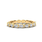 14K Gold Pear Cut Halfway East West Eternity Modern Prong Set Lab Grown Diamond Wedding Band Ring Pear Cut ABB-429.1-LGD  - Abtin & Co.