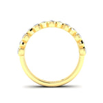 14K Gold Pear Cut Halfway Eternity Modern Half Bezel Set Lab Grown Diamond Wedding Band Ring Pear Cut ABB-412.1-LGD  - Abtin & Co.