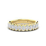 14K Gold Pear Cut Halfway Eternity Modern Half Bezel Set Lab Grown Diamond Wedding Band Ring Pear Cut ABB-412.1-LGD  - Abtin & Co.