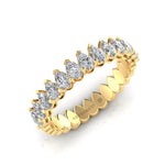 14K Gold Pear Cut Halfway Eternity Modern Prong Set Lab Grown Diamond Wedding Band Ring Pear Cut ABB-411.1-LGD  - Abtin & Co.