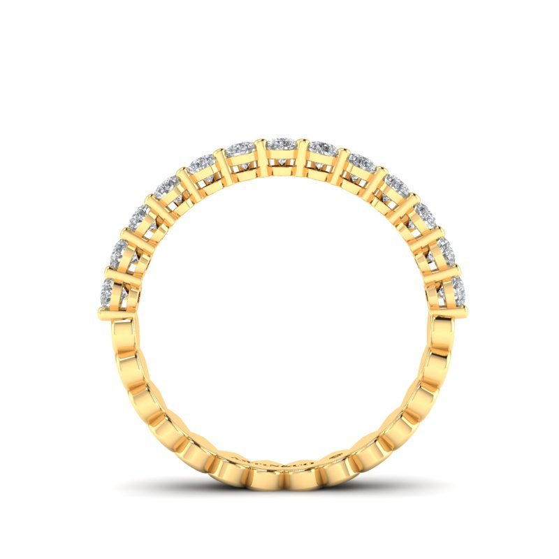 14K Gold Pear Cut Halfway Eternity Modern Prong Set Lab Grown Diamond Wedding Band Ring Pear Cut ABB-411.1-LGD  - Abtin & Co.