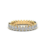 14K Gold Pear Cut Halfway Eternity Modern Prong Set Lab Grown Diamond Wedding Band Ring Pear Cut ABB-411.1-LGD  - Abtin & Co.
