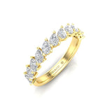 14K Gold Pear Cut Halfway Tilted Eternity Modern Prong Set Lab Grown Diamond Wedding Band Ring Pear Cut ABB-430.1-LGD  - Abtin & Co.