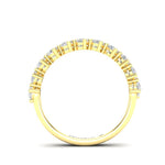 14K Gold Pear Cut Halfway Tilted Eternity Modern Prong Set Lab Grown Diamond Wedding Band Ring Pear Cut ABB-430.1-LGD  - Abtin & Co.