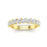 14K Gold Pear Cut Halfway Tilted Eternity Modern Prong Set Lab Grown Diamond Wedding Band Ring Pear Cut ABB-430.1-LGD  - Abtin & Co.