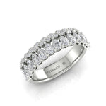 14K Gold Pear Cut & Round Halfway Eternity Prong Set Lab Grown Diamond Wedding Band Ring Pear Cut ABB-419.1-LGD  - Abtin & Co.