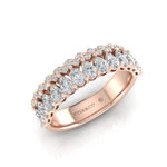 14K Gold Pear Cut & Round Halfway Eternity Prong Set Lab Grown Diamond Wedding Band Ring Pear Cut ABB-419.1-LGD  - Abtin & Co.