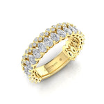 14K Gold Pear Cut & Round Three Quarter Way Eternity Prong Set Lab Grown Diamond Wedding Band Ring Pear Cut ABB-419.2-LGD  - Abtin & Co.