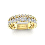 14K Gold Pear Cut & Round Three Quarter Way Eternity Prong Set Lab Grown Diamond Wedding Band Ring Pear Cut ABB-419.2-LGD  - Abtin & Co.