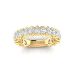 14K Gold Pear Cut Three Quarter Way Eternity Modern Half Bezel Set Lab Grown Diamond Wedding Band Ring Pear Cut ABB-412.2-LGD  - Abtin & Co.