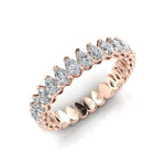 14K Gold Pear Cut Three Quarter Way Eternity Modern Prong Set Lab Grown Diamond Wedding Band Ring Pear Cut ABB-411.2-LGD  - Abtin & Co.