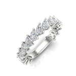 14K Gold Pear Cut Three Quarter Way Tilted Eternity Modern Prong Set Lab Grown Diamond Wedding Band Ring Pear Cut ABB-430.2-LGD  - Abtin & Co.