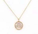 14K Gold Pink Mother of Pearl & Diamond Libra Zodiac Medallion Medallion ALP-227Y-LIB.PM  - Abtin & Co.