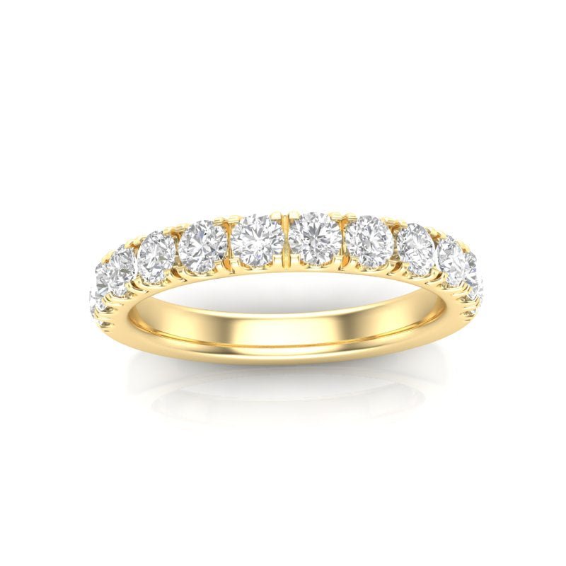 14K Gold Round Halfway Eternity 4 Prong Set Lab Grown Diamond Wedding Band Ring Round Cut ABB-253.5-LGD-22  - Abtin & Co.