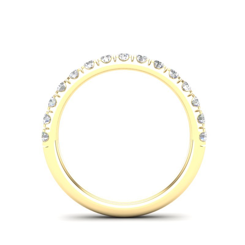 14K Gold Round Halfway Eternity 4 Prong Set Lab Grown Diamond Wedding Band Ring Round Cut ABB-253.3-LGD-22  - Abtin & Co.