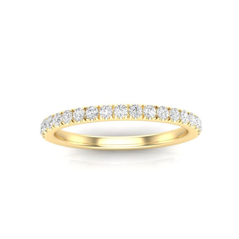 14K Gold Round Halfway Eternity 4 Prong Set Lab Grown Diamond Wedding Band Ring Round Cut ABB-253.1-LGD-22  - Abtin & Co.