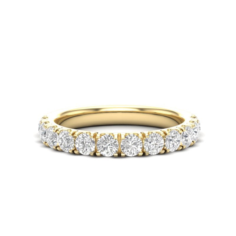 14K Gold Round Halfway Eternity 4 Prong Set Lab Grown Diamond Wedding Band Ring Round Cut ABB-253.5-LGD-1  - Abtin & Co.