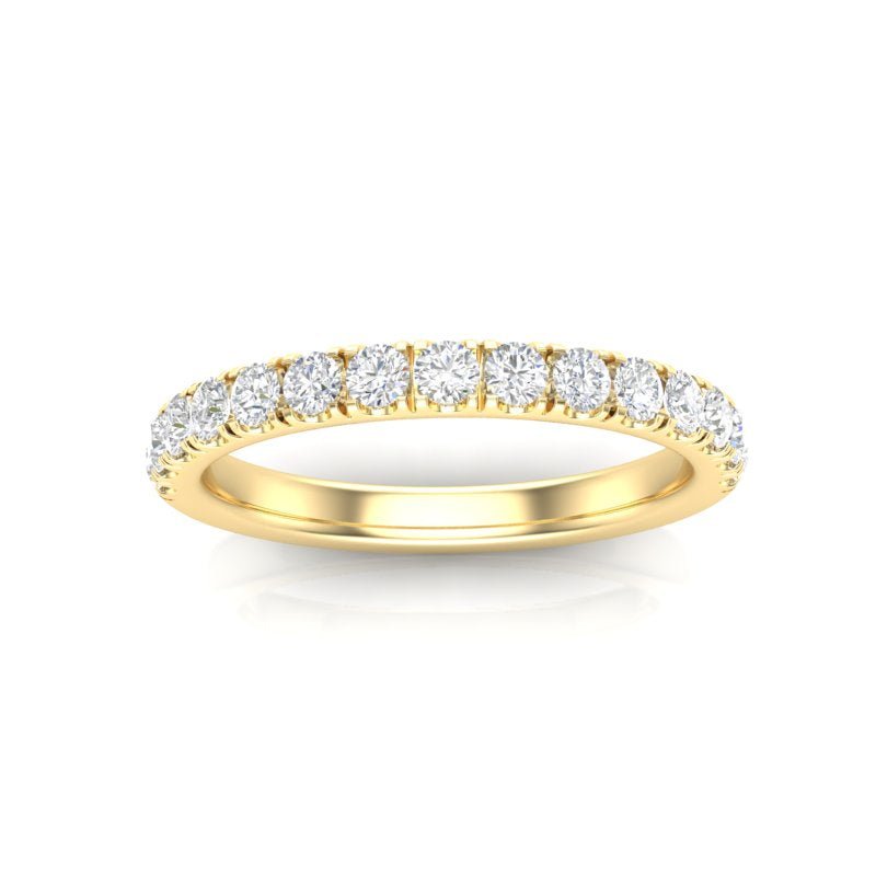 14K Gold Round Halfway Eternity 4 Prong Set Lab Grown Diamond Wedding Band Ring Round Cut ABB-253.3-LGD-22  - Abtin & Co.