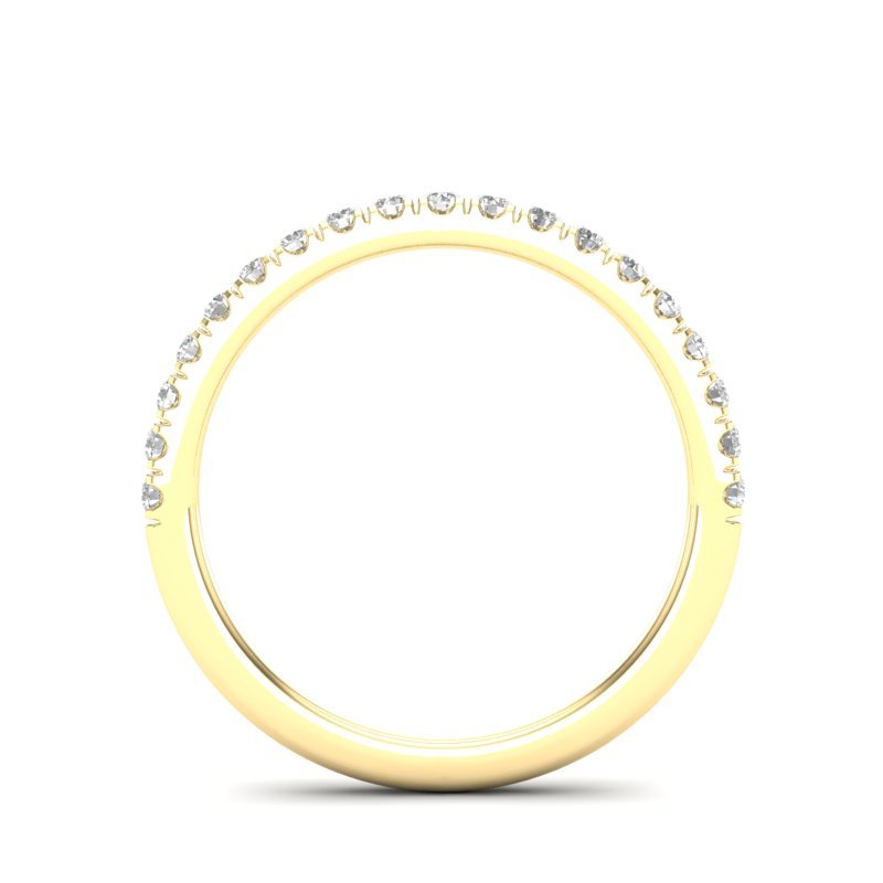 14K Gold Round Halfway Eternity 4 Prong Set Lab Grown Diamond Wedding Band Ring Round Cut ABB-253.1-LGD-22  - Abtin & Co.