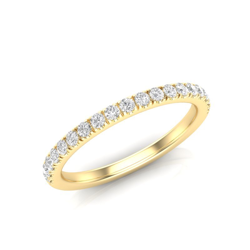 14K Gold Round Halfway Eternity 4 Prong Set Lab Grown Diamond Wedding Band Ring Round Cut ABB-253.1-LGD-22  - Abtin & Co.