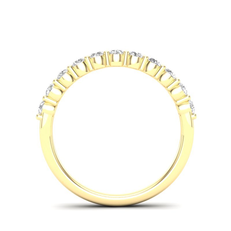 14K Gold Round Halfway Eternity Classic Prong Set Lab Grown Diamond Wedding Band Ring Round Cut ABB-159.1-LGD-22  - Abtin & Co.
