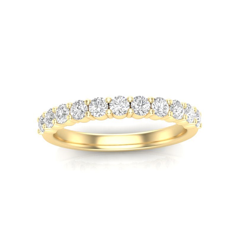 14K Gold Round Halfway Eternity Classic Prong Set Lab Grown Diamond Wedding Band Ring Round Cut ABB-159.1-LGD-22  - Abtin & Co.