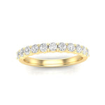 14K Gold Round Halfway Eternity Classic Prong Set Lab Grown Diamond Wedding Band Ring Round Cut ABB-159.1-LGD-22  - Abtin & Co.