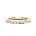 14K Gold Round Halfway Eternity Classic Prong Set Lab Grown Diamond Wedding Band Ring Round Cut ABB-159.1-LGD-1  - Abtin & Co.