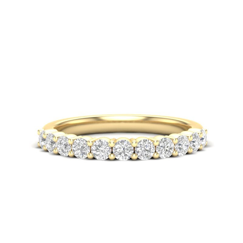 14K Gold Round Halfway Eternity Classic Prong Set Lab Grown Diamond Wedding Band Ring Round Cut ABB-159.1-LGD-1  - Abtin & Co.