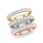 14K Gold Round Halfway Eternity Classic Prong Set Lab Grown Diamond Wedding Band Ring Round Cut ABB-159.1-LGD-43  - Abtin & Co.