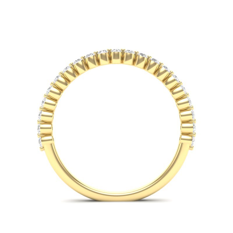 14K Gold Round Halfway Eternity Floating Set Lab Grown Diamond Wedding Band Ring Round Cut ABB-140-LGD  - Abtin & Co.