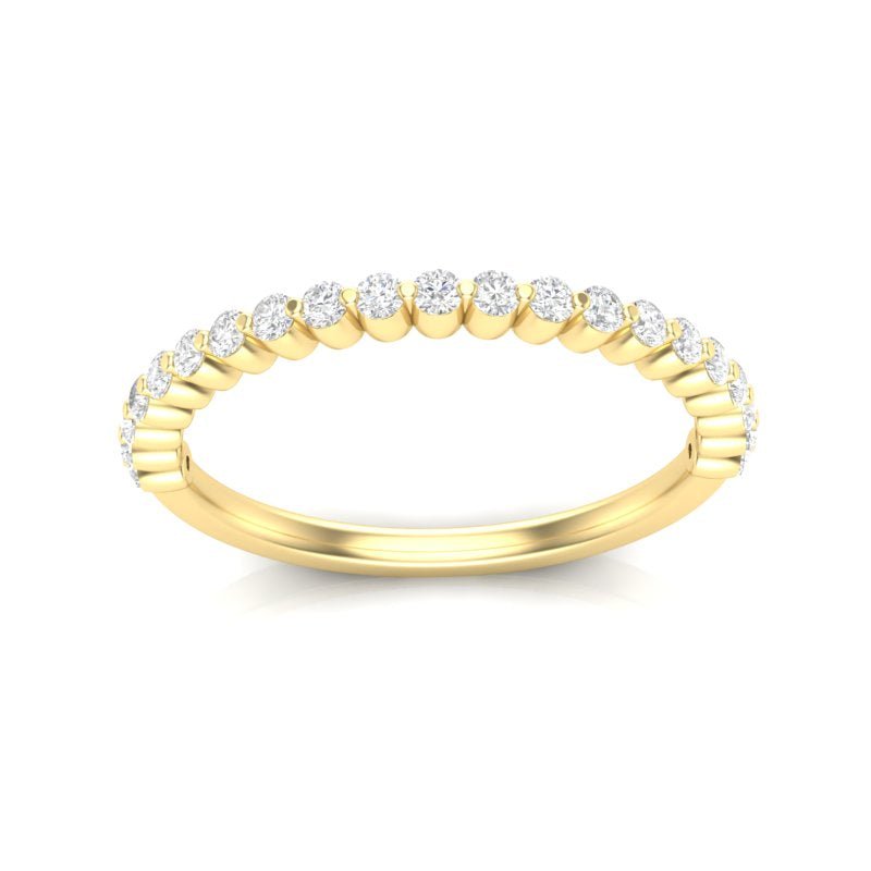 14K Gold Round Halfway Eternity Floating Set Lab Grown Diamond Wedding Band Ring Round Cut ABB-140-LGD  - Abtin & Co.