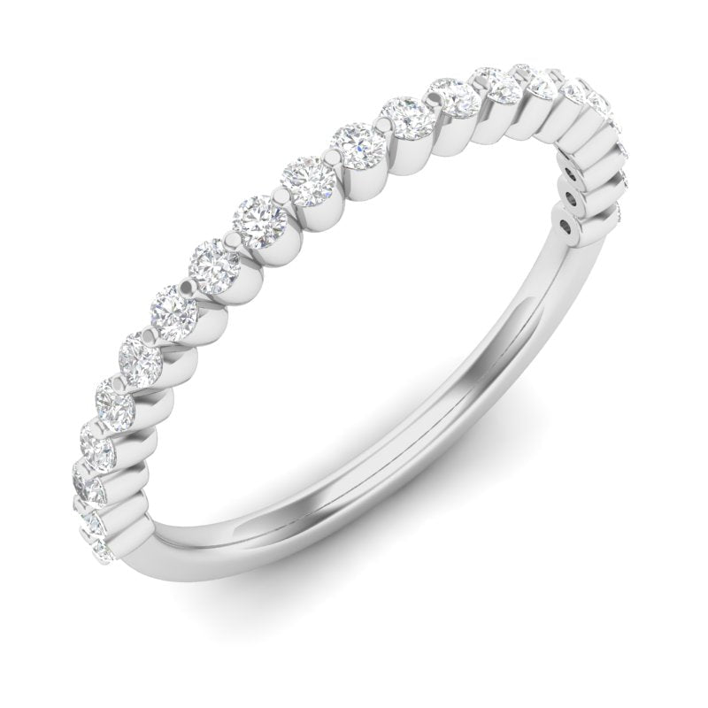 14K Gold Round Halfway Eternity Floating Set Lab Grown Diamond Wedding Band Ring Round Cut ABB-141-LGD-1  - Abtin & Co.