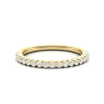 14K Gold Round Halfway Eternity Floating Set Lab Grown Diamond Wedding Band Ring Round Cut ABB-140-LGD  - Abtin & Co.