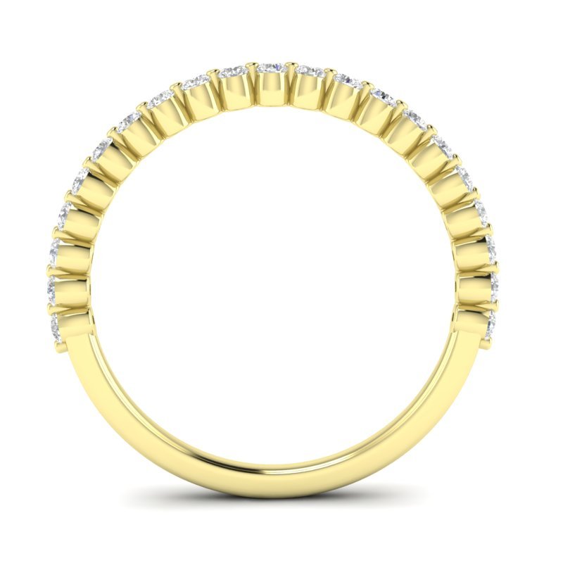 14K Gold Round Halfway Eternity Floating Set Lab Grown Diamond Wedding Band Ring Round Cut ABB-141-LGD-22  - Abtin & Co.