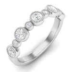 14K Gold Round Halfway Eternity Milgrain Alternating Bezel Set Lab Grown Diamond Wedding Band Ring Round Cut ABB-104.1-LGD-1  - Abtin & Co.