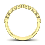 14K Gold Round Halfway Eternity Milgrain Bezel Set Lab Grown Diamond Wedding Band Ring Round Cut ABB-121.1-LGD-1  - Abtin & Co.