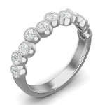 14K Gold Round Halfway Eternity Milgrain Bezel Set Lab Grown Diamond Wedding Band Ring Round Cut ABB-121.1-LGD-1  - Abtin & Co.