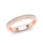 14K Gold Round Halfway Eternity Milgrain Chanel Pre Set Lab Grown Diamond Wedding Band Ring Round Cut ABB-250.1-LGD-43  - Abtin & Co.